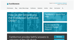 Desktop Screenshot of fairmormon.org